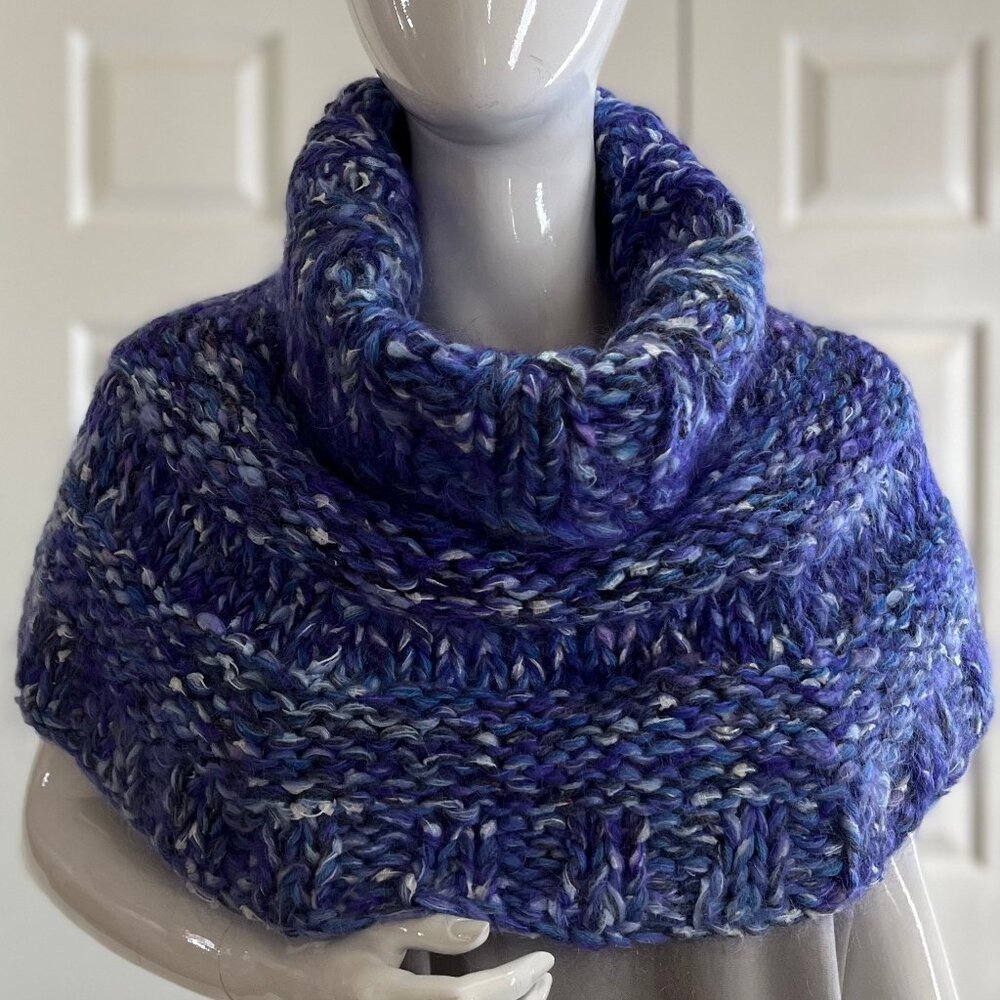 Handknit Dickie/Shoulder Shrug - beautiful shades of blue